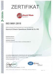 ISO Zertifikat bis 11.18.